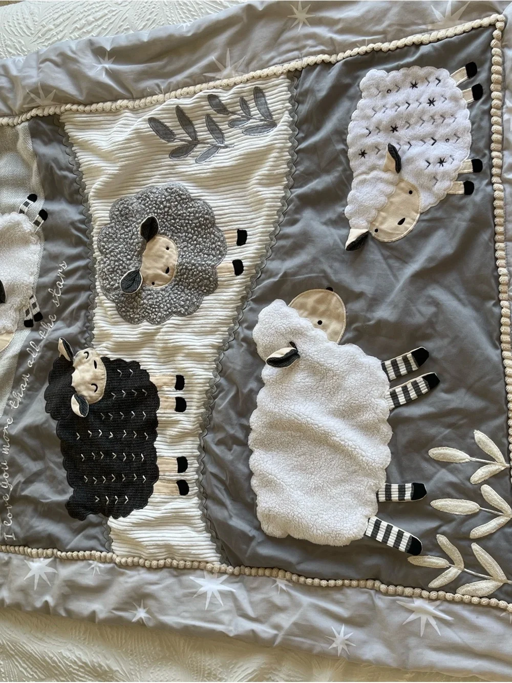 Lambs & Ivy Gray Sheep Nursery Comforter Neutral Baby Bedding